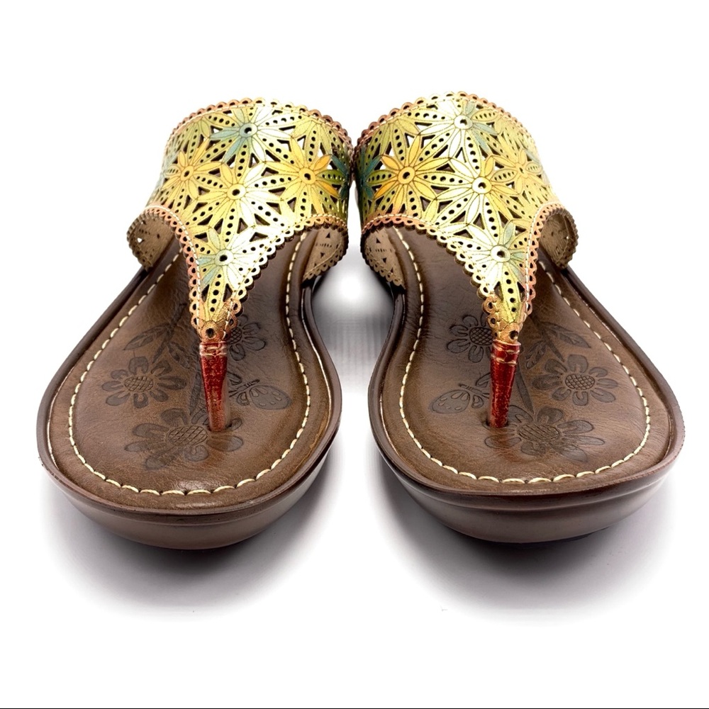 Spring Step L’Artiste Jobe size 37 Green Thong Sandals - Picture 3 of 11